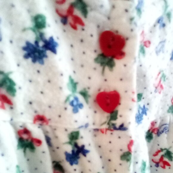 Womens Lanz Of Salzburg  Cottagecore flannel nightgown Heart Buttons Size S - Picture 5 of 16